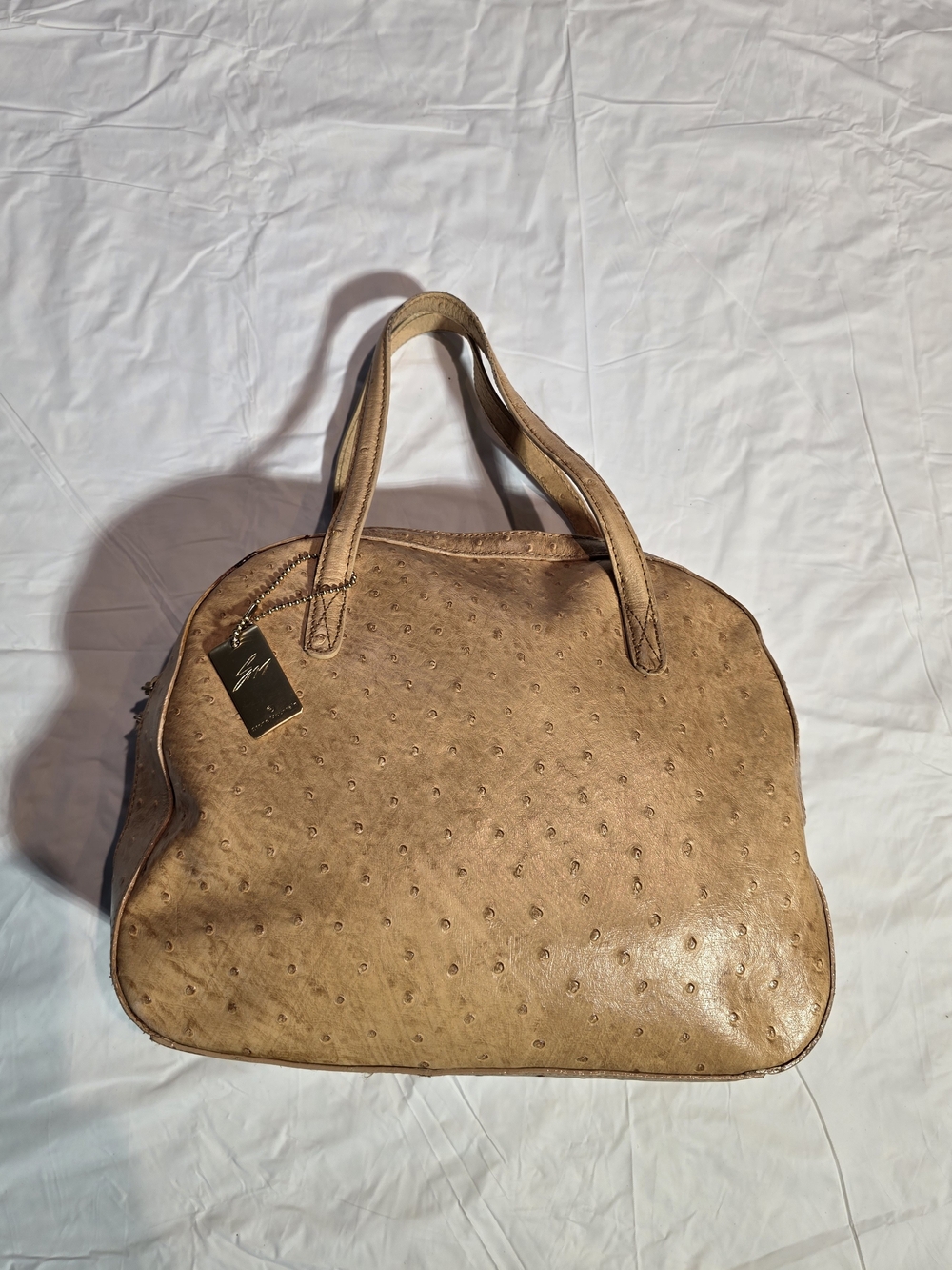 Stone Mountain Tan Ostrich-Texture Women’s Satchel